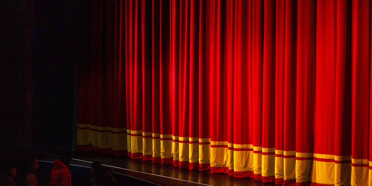 Red stage curtain